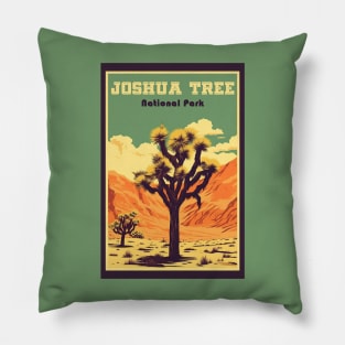 Joshua Tree National Park Vintage Travel Poster Pillow