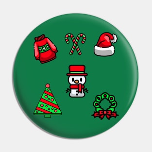 Christmas Sticker Pack Of 5 Pin