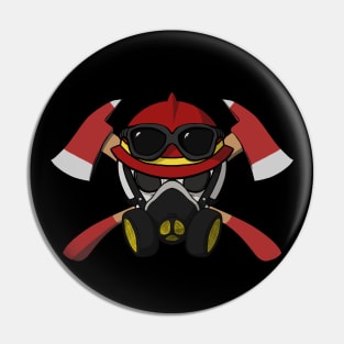 Firefighters crew Jolly Roger pirate flag (no caption) Pin