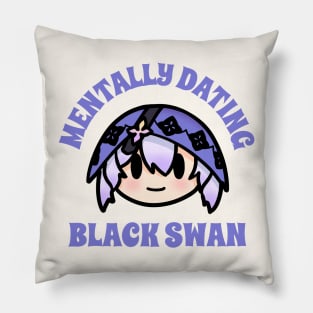 Honkai star rail mentally dating black swan typography game chibi | Morcaworks Pillow