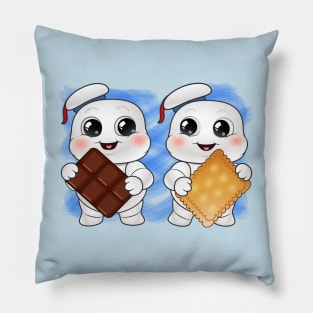 Chibi Stay Puft Marshmallow Man Smore Time! Pillow