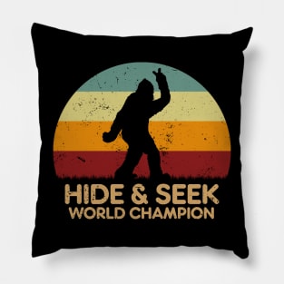 Retro Sunset - Bigfoot Hide And Seek World Champion Pillow