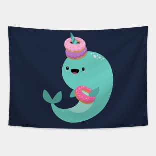 Donut Narwhal Tapestry