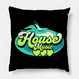 HOUSE MUSIC-House Music Heat (aqua blue/lime) Pillow