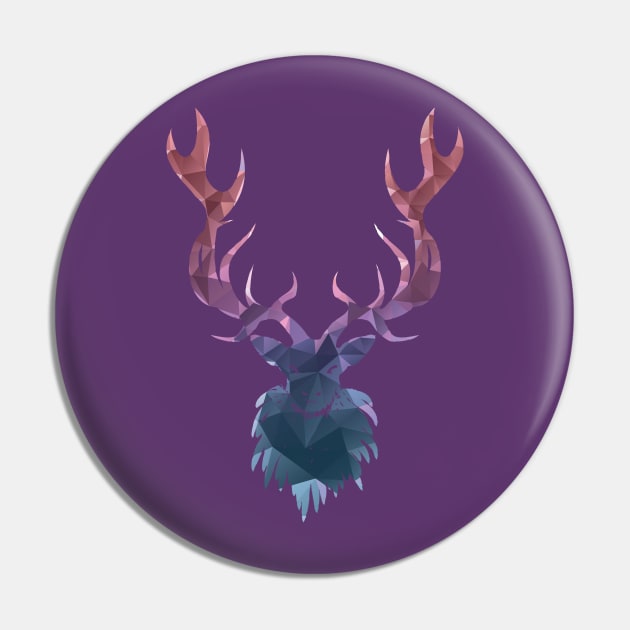 Polygonal Deer head Pin by AnnArtshock