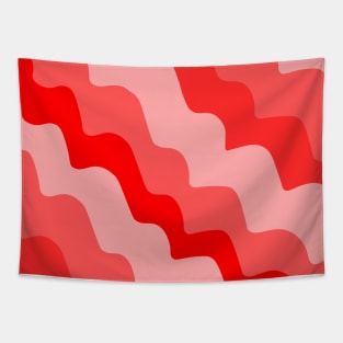 Red wavy ocean waves gradient Tapestry