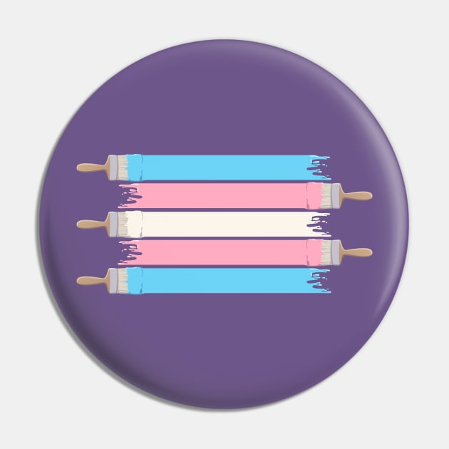 Paint Pride - Trans Flag Pin by Abbilaura