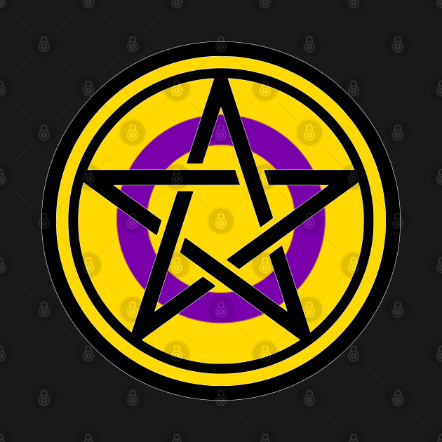 Large Print Pentacle LGBT Flag Intersex by aaallsmiles