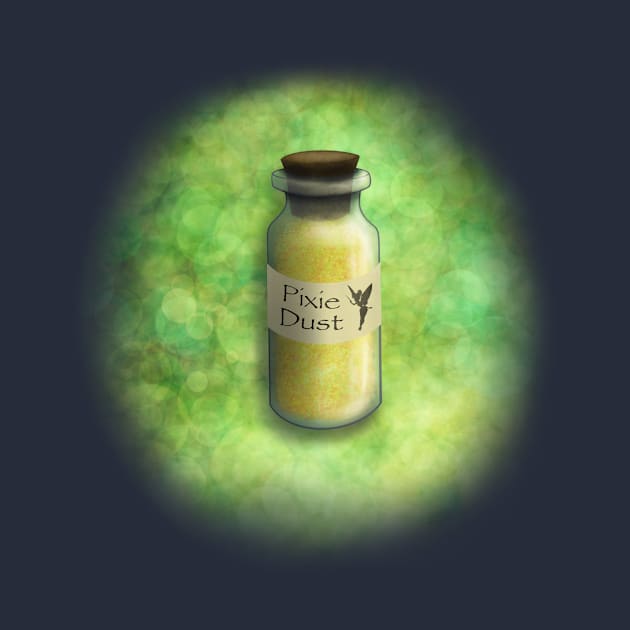 Pixie Dust (with green glitter background) by Art-by-Sanna