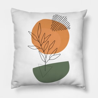 Black Plant Collage- Nature and Geometry- Plant Lover Pillow