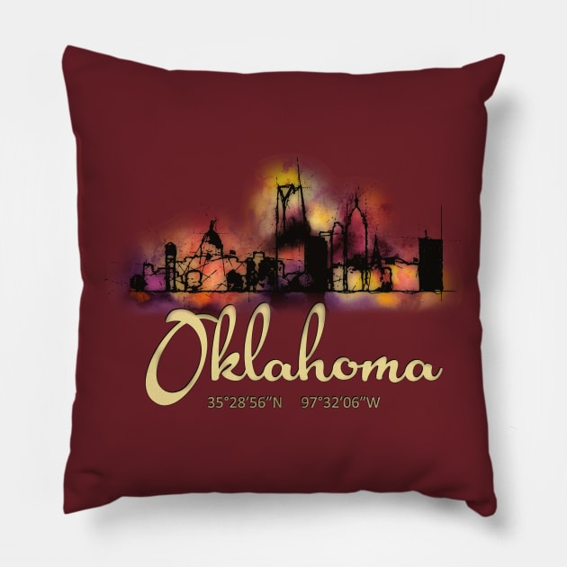 Oklahoma City Pillow by DimDom