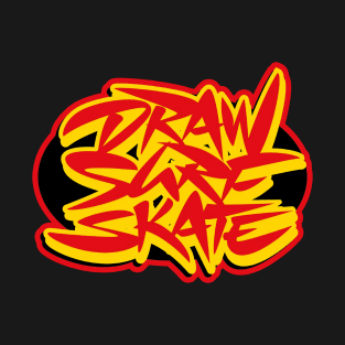 Draw Sure Skate TExt T-Shirt