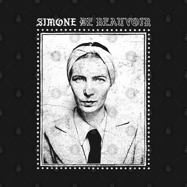 Simone de Beauvoir // Faded Style VIntage Look Design by DankFutura