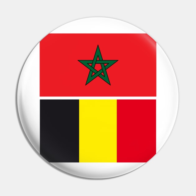 Moroccan and Belgium Union Flag Pin by Islanr