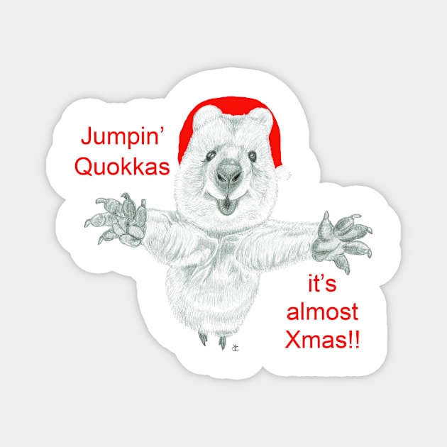 Jumping Quokkas it's almost Xmas!! Magnet by Acetry99