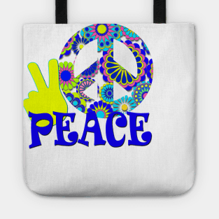 Hippie Peace Sign Tote