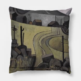 Welsh Abstract Valley Painting Wales Pillow