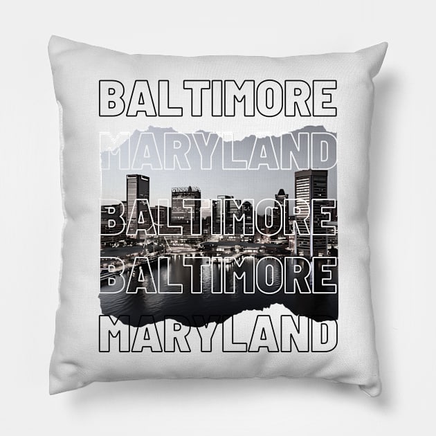 Charm City Pride: Baltimore, Maryland Pillow by chems eddine