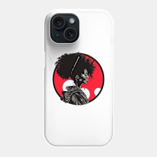 Afro American Woman Red Round Design Phone Case