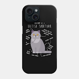 British Shorthair Cat Anatomy Phone Case