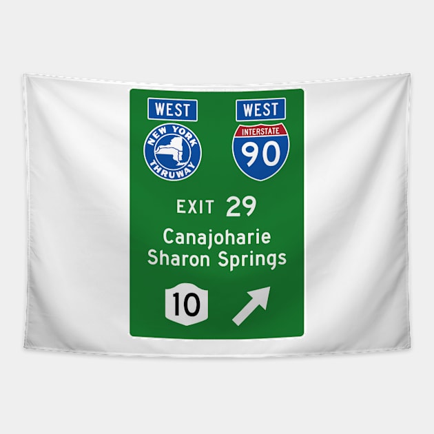 New York Thruway Westbound Exit 29: Canajoharie Sharon Springs Rte 30A Tapestry by MotiviTees