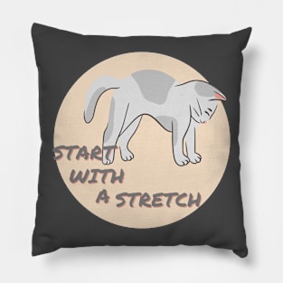 Stretching Kitty Cat Pillow