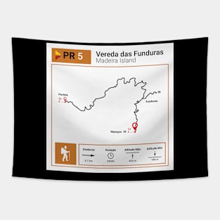 Madeira Island PR5 VEREDA DAS FUNDURAS trail map Tapestry