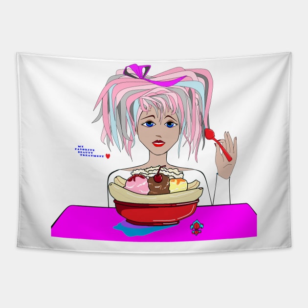 Banana Split on a Good Hair Day Tapestry by YudyisJudy