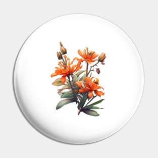 Orange Flowers Pin