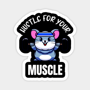 Funny Workout Mouse Weight Training Bodybuilder Magnet