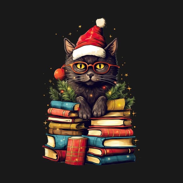 Christmas Cat Books funny by AliZaidzjzx