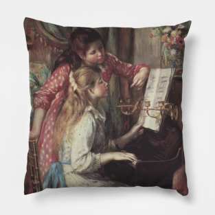 Young Girls at the Piano by Pierre Renoir Pillow