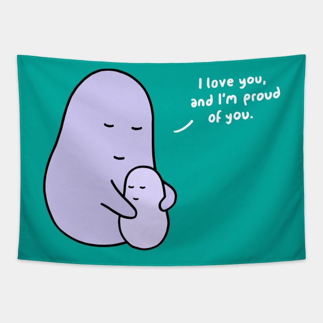 Hug - I Love You (Teal) Tapestry by ImperfectLife