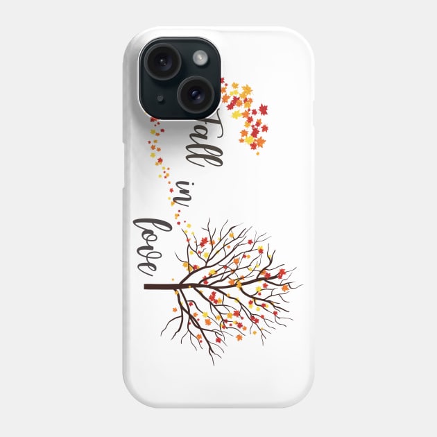 Fall in Love Autumn Design Phone Case by Ken Adams Store