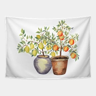 Lemon and Orange Trees in Pots Tapestry