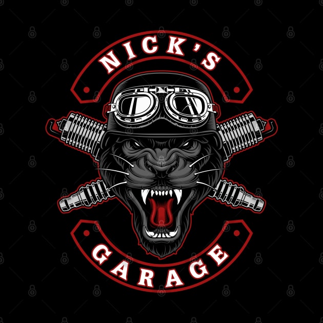 Nick's Garage Personalized Men's Gift by grendelfly73