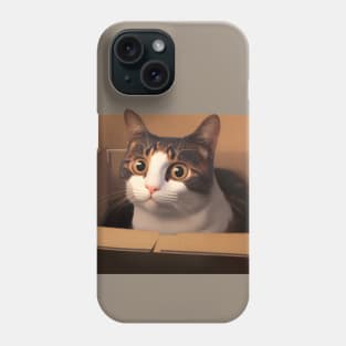 cute cat in a box Phone Case