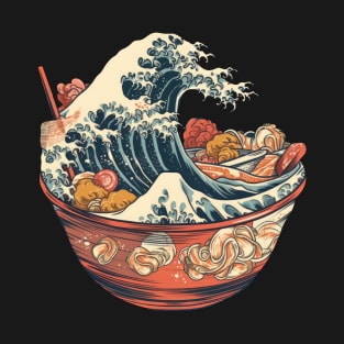 Sushi food bowl great wave T-Shirt