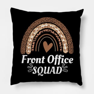 Front Office Squad Rainbow Leopard Administrative Assistant Pillow