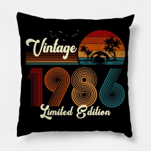 Vintage 1986 Shirt Limited Edition 34th Birthday Gift Pillow