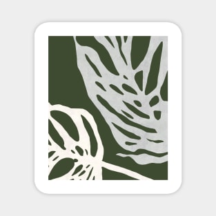 Dark green monstera leaves Magnet