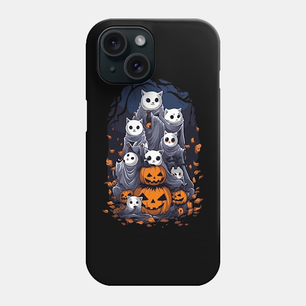 Halloween Cats Ghosts Family for Spooky Season. Phone Case by tatadonets