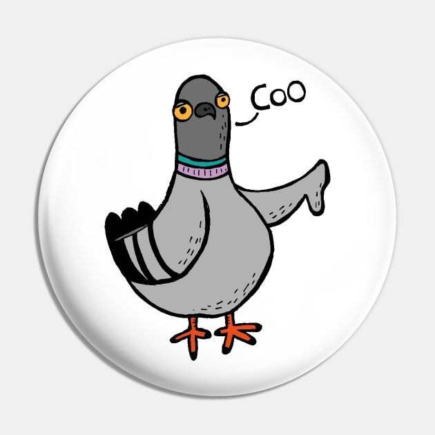 Coo / Boo Pigeon Pin by Graograman