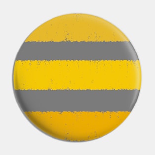 Wide Mustard Yellow and Grey Stripes Paint Style Pin