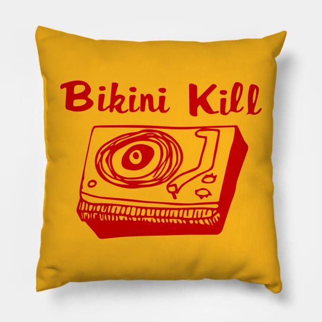 Bikini Kill (red) Pillow by Joada