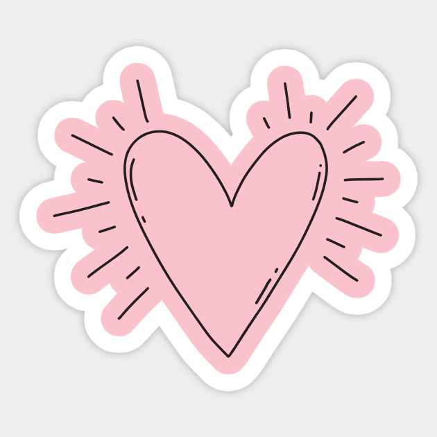 Pink & White Marbling Heart Stickers Pack of 2 Cute Korean Heart