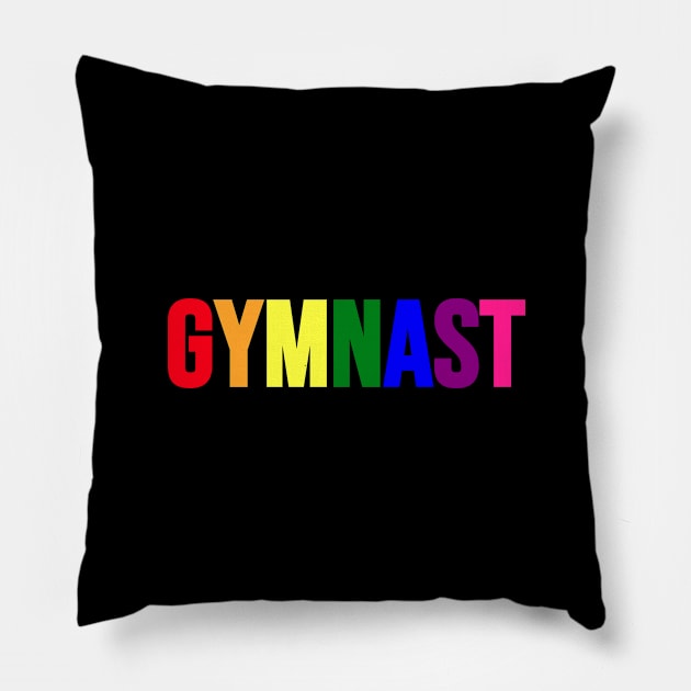 GYMNAST (Rainbow) Pillow by Half In Half Out Podcast