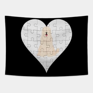 South Russian Ovcharka Heart Jigsaw Pieces Design - Gift for South Russian Ovcharka Lovers Tapestry