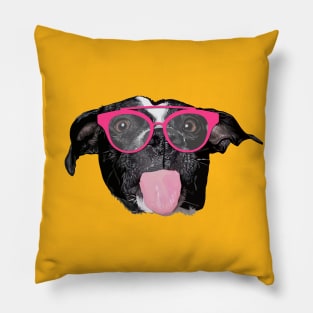 Sexy dog with pink glasses Pillow