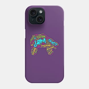 Jam Skating Wordcloud for Darker Backgrounds Phone Case